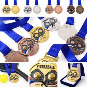 Personalized Pickleball Medals with Lanyard
