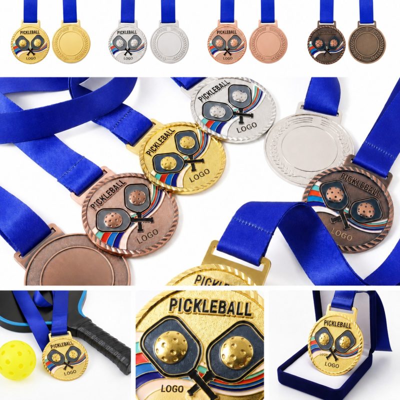 Personalized Pickleball Medals with Lanyard