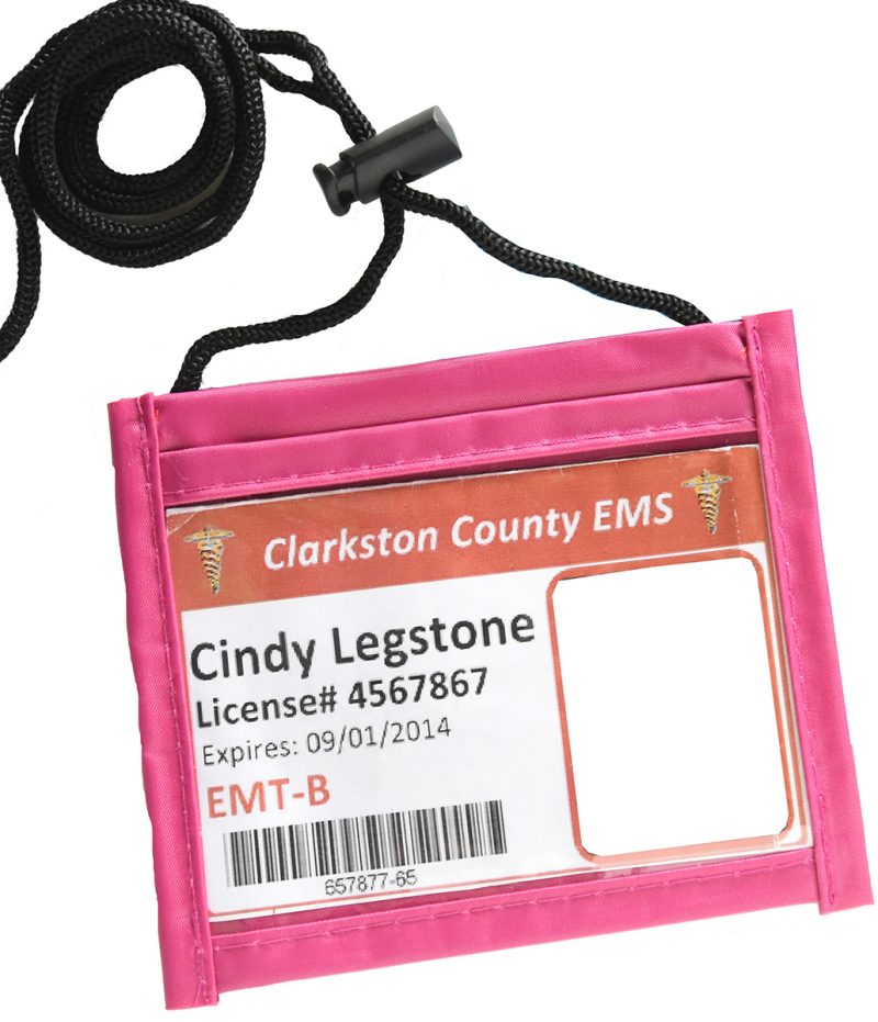 Pink Small Neck Wallet w/Adjustable Cord (4"x3")