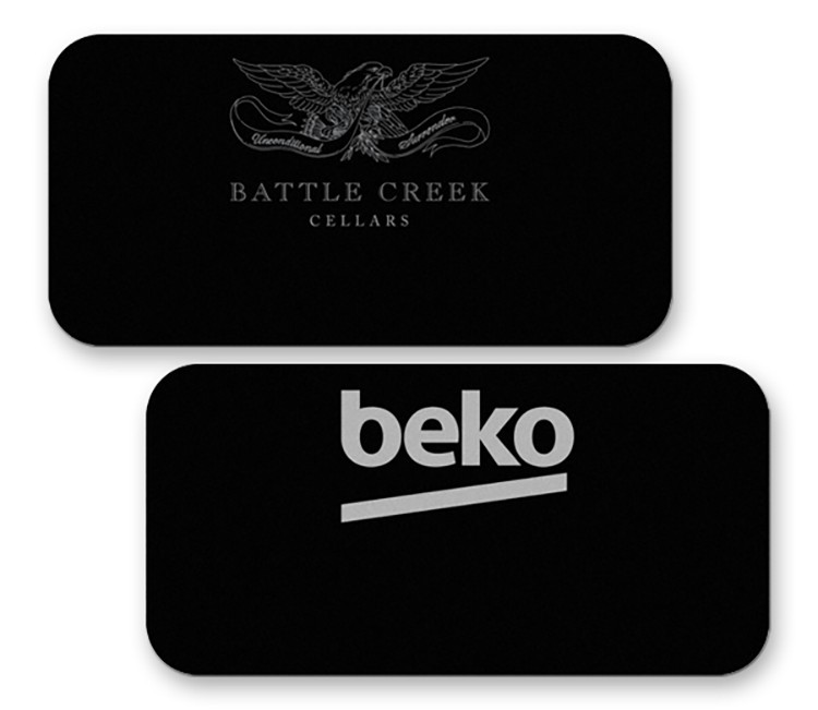 Plastic Black Reusable Name Badge (1.5"x3") - 1