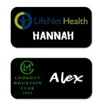 Plastic Black Reusable Name Badge (1.5"x3")