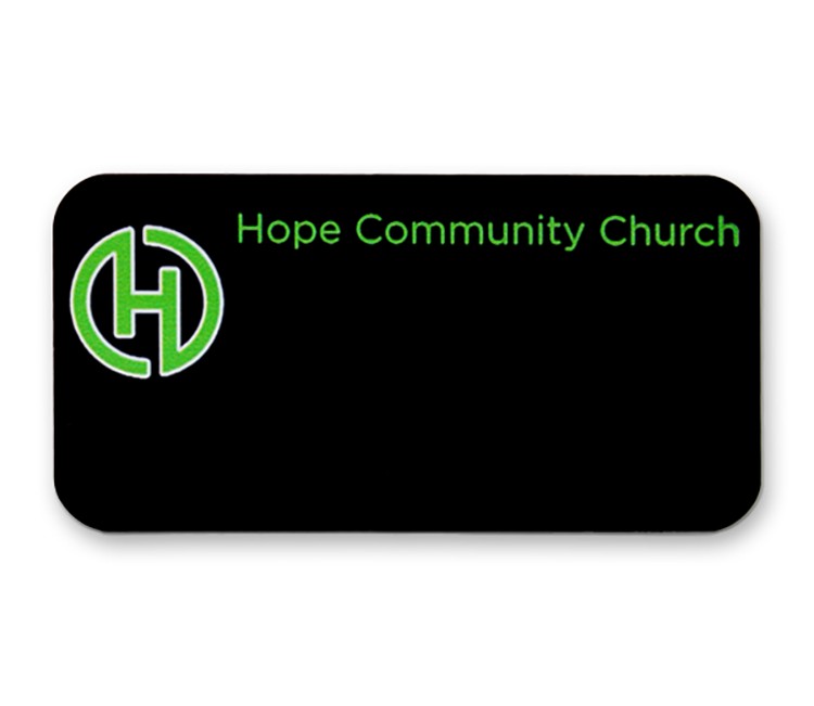 Plastic Black Reusable Name Badge (1.5"x3") - 3