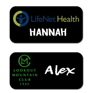 Plastic Black Reusable Name Badge (1.5"x3")
