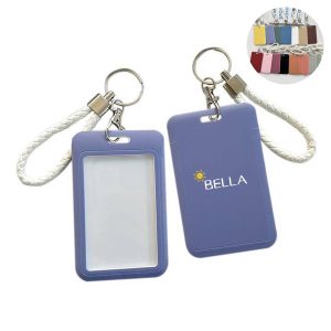 Plastic Name Tag Holder With Key Chain