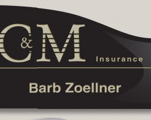 Plastic Name Tag w/Bar Pin (3" x 1")