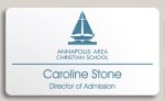 Plastic Name Tag w/Bar Pin (3.5" x 2")