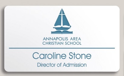 Plastic Name Tag w/Bar Pin (3.5" x 2")