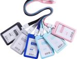 Professional ID Card Holder with Lanyard Work Badge Sleeve Minimalist Employee Name Tag - 5