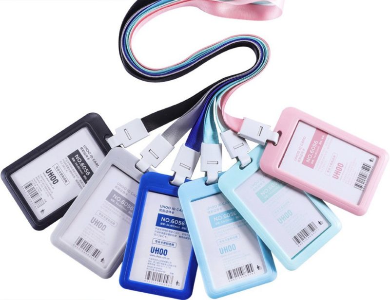 Professional ID Card Holder with Lanyard Work Badge Sleeve Minimalist Employee Name Tag - 5