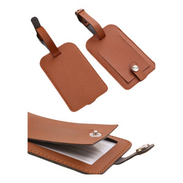 Pu Leather Suitcase Name Tag With Snap - 1