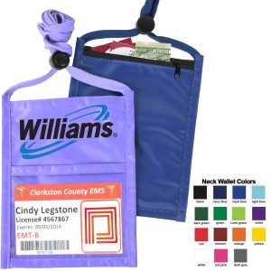 Purple One Pocket Event Neck Wallet w/Printed 3/8" Lanyard