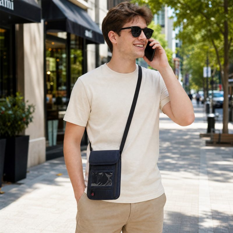 RFID Anti Theft Travel Neck Wallet Pouch W/ Lanyard - 2