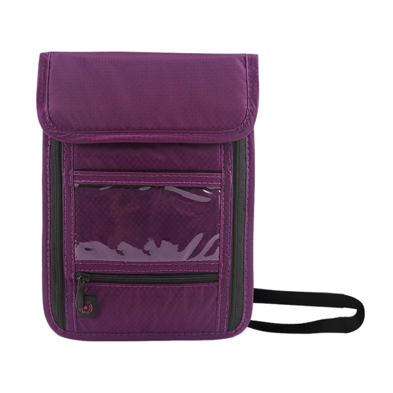 RFID Anti Theft Travel Neck Wallet Pouch W/ Lanyard - 5