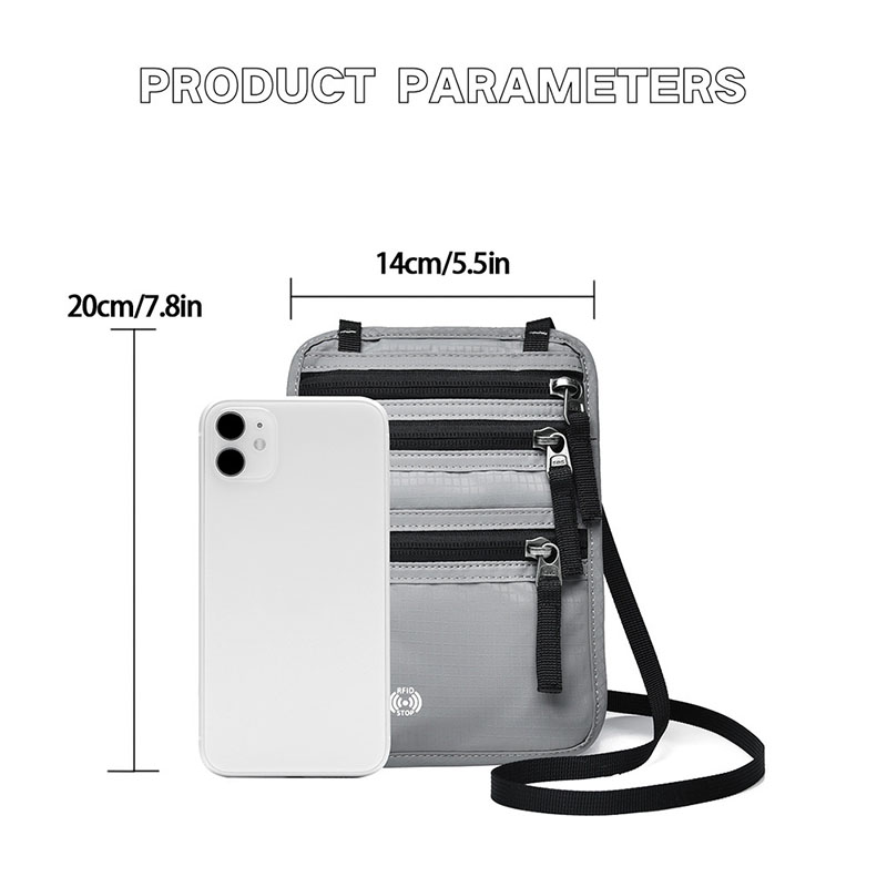 RFID Blocking Passport Holder Neck Wallet - 1