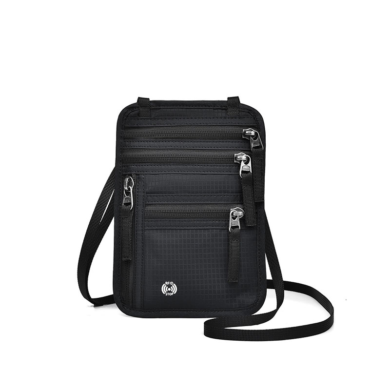 RFID Blocking Passport Holder Neck Wallet - 5