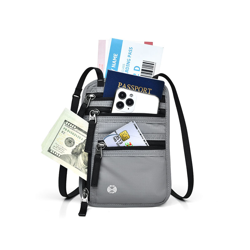 RFID Blocking Passport Holder Neck Wallet - 6