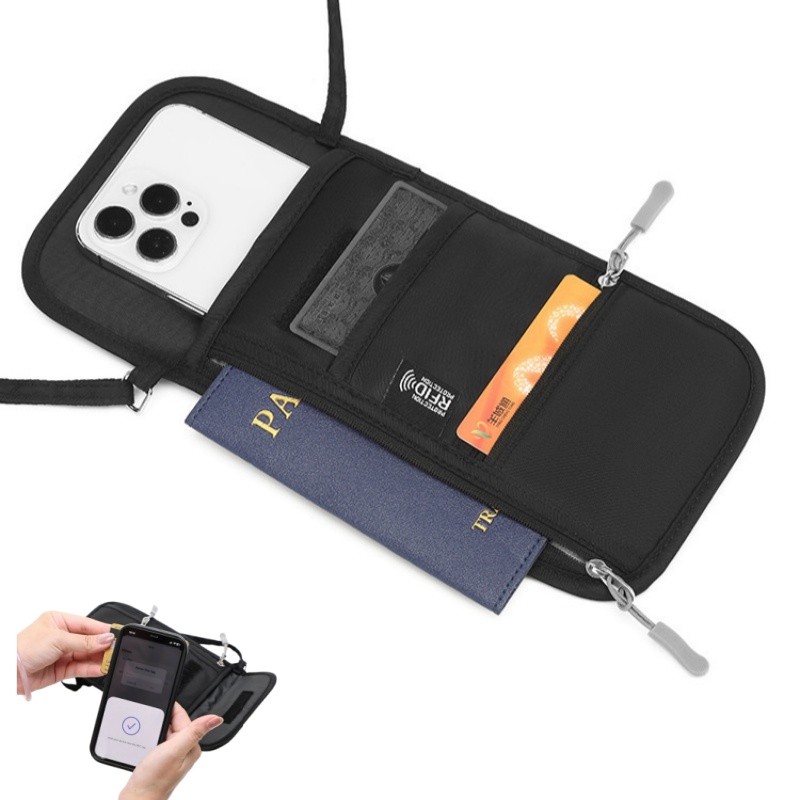 RFID Blocking Ripstop Passport Neck Wallet - 1