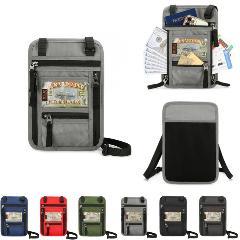 RFID Travel Neck Wallet with Transparent Window - 1