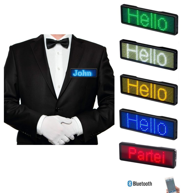 Rechargeable LED Name Tag Badge - 1