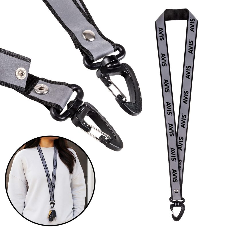 Reflective rPET Lanyard with Swivel Carabiner (Factory Direct) 10-12 Weeks