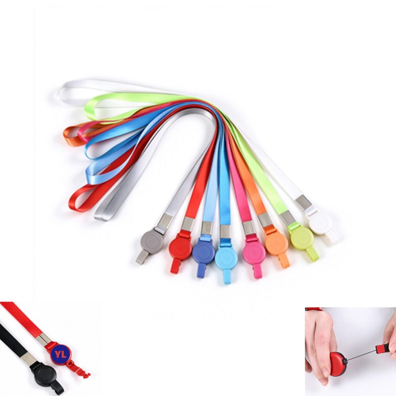 Retractable Badge Reel Lanyard ID Card Holder for Work Credential