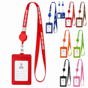 Retractable PU Credential Holder