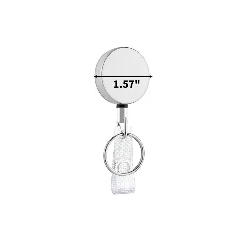 Round Retractable Credential Reel with Snap Strap - 1