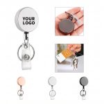 Round Retractable Credential Reel with Snap Strap