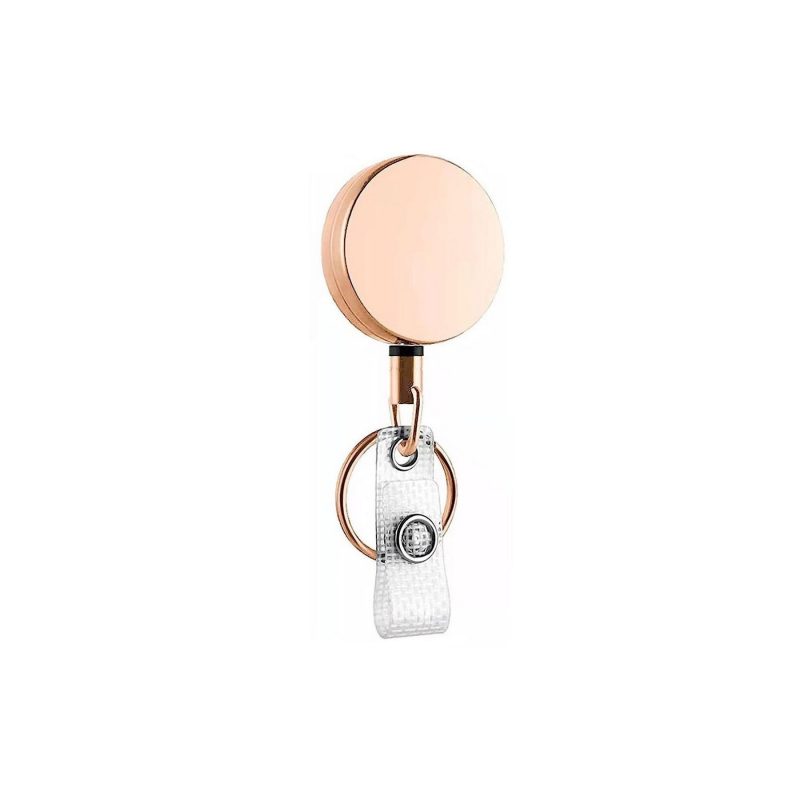 Round Retractable Credential Reel with Snap Strap - 2