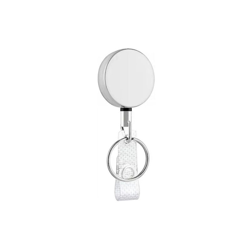 Round Retractable Credential Reel with Snap Strap - 3