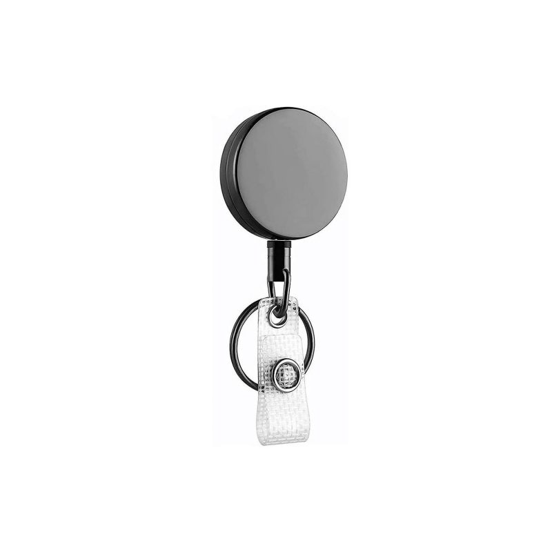 Round Retractable Credential Reel with Snap Strap - 4