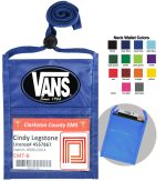 Royal Blue One Pocket Event Neck Wallet w/Printed 3/8" Lanyard