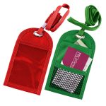 Single Clear Pocket Neck Wallet w/Mesh Pocket on Back