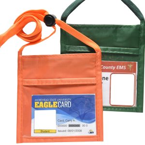 Single Pocket Neck Wallet w/Printed 3/8" Lanyard