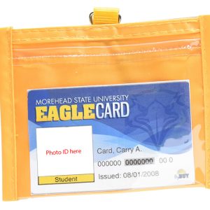 Small Gold Neck Wallet w/Two Clear Windows