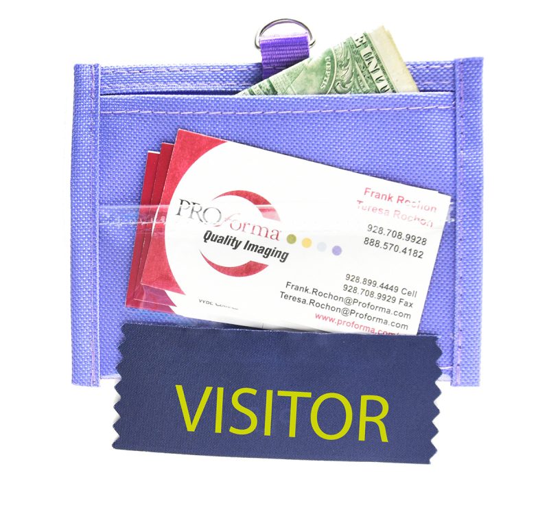 Small Purple Neck Wallet w/Two Clear Windows - 1