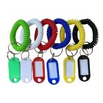 Spiral Coil Wristlet Keyring with Luggage Name Tag - 1