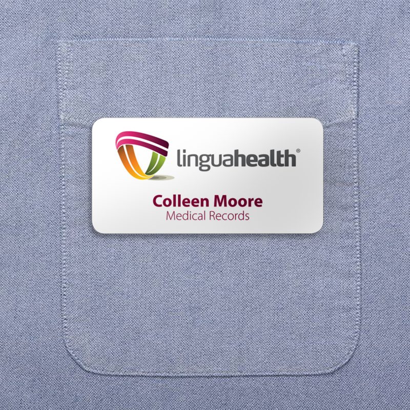 St. Paul Plastic Name Badge (Standard Size 1-1/2" x 3") - 1