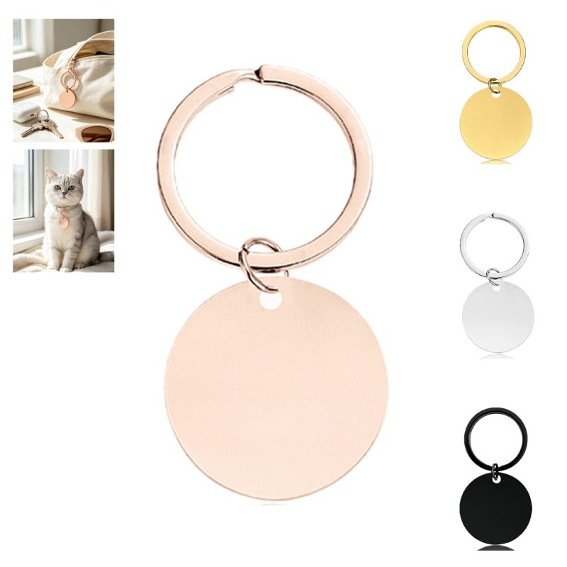 Stainless Steel Cat Dog Collar Name Tag - 1
