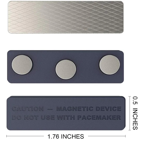 Stainless Steel Name Tag with 3 Magnets - 3