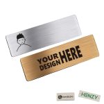 Stainless Steel Name Tag with Pin or Magnetic Back - 1