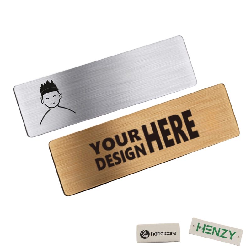Stainless Steel Name Tag with Pin or Magnetic Back - 1