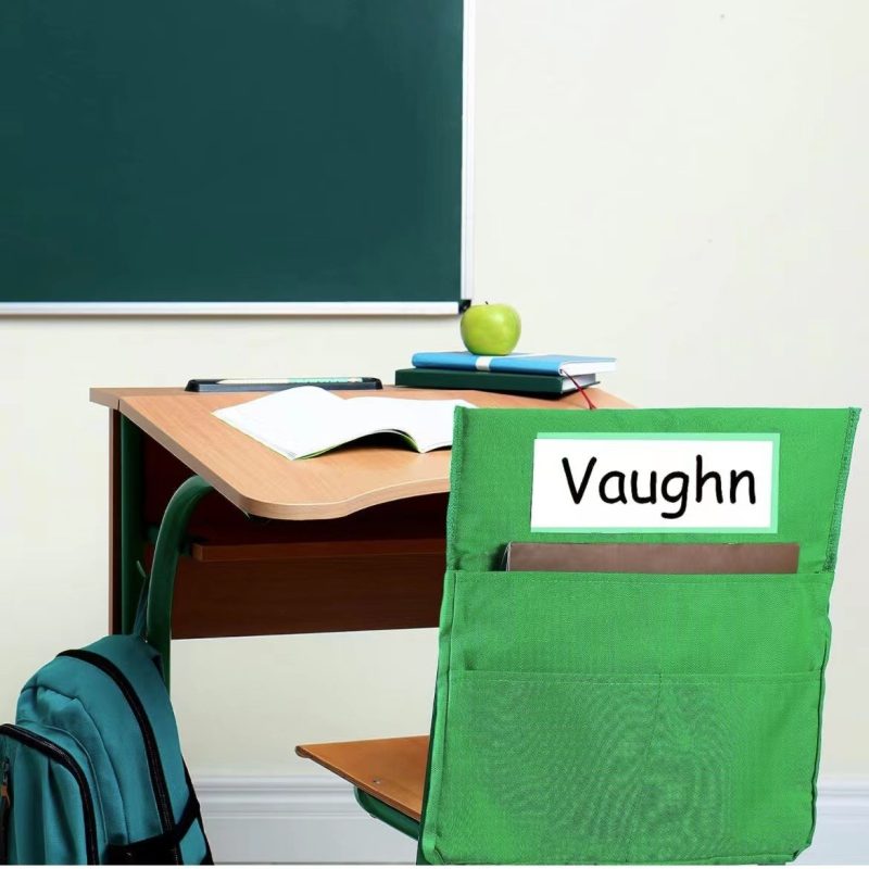 Student Chair Cover Organizer with Name Tag Pocket - 1
