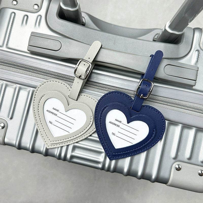 Stylish PU Heart Shape Suitcase Mark Name Tag - 2