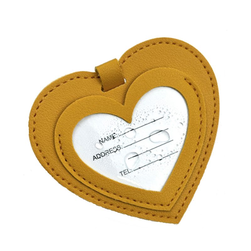Stylish PU Heart Shape Suitcase Mark Name Tag - 3