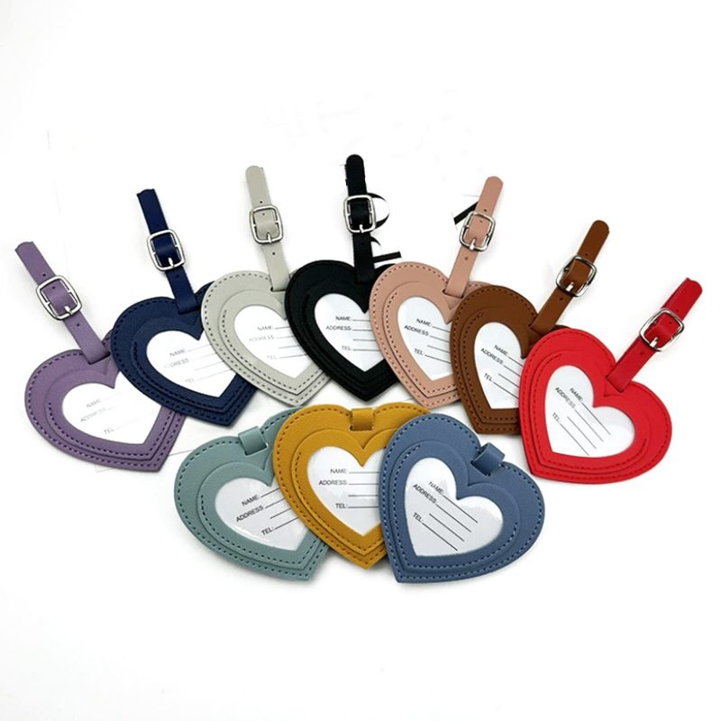 Stylish PU Heart Shape Suitcase Mark Name Tag - 5