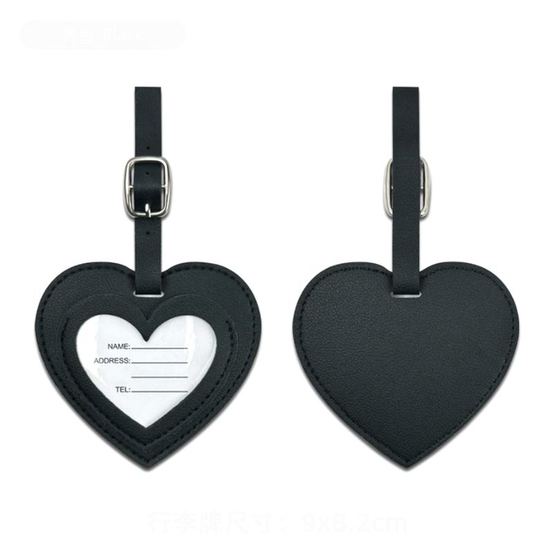 Stylish PU Heart Shape Suitcase Mark Name Tag - 7