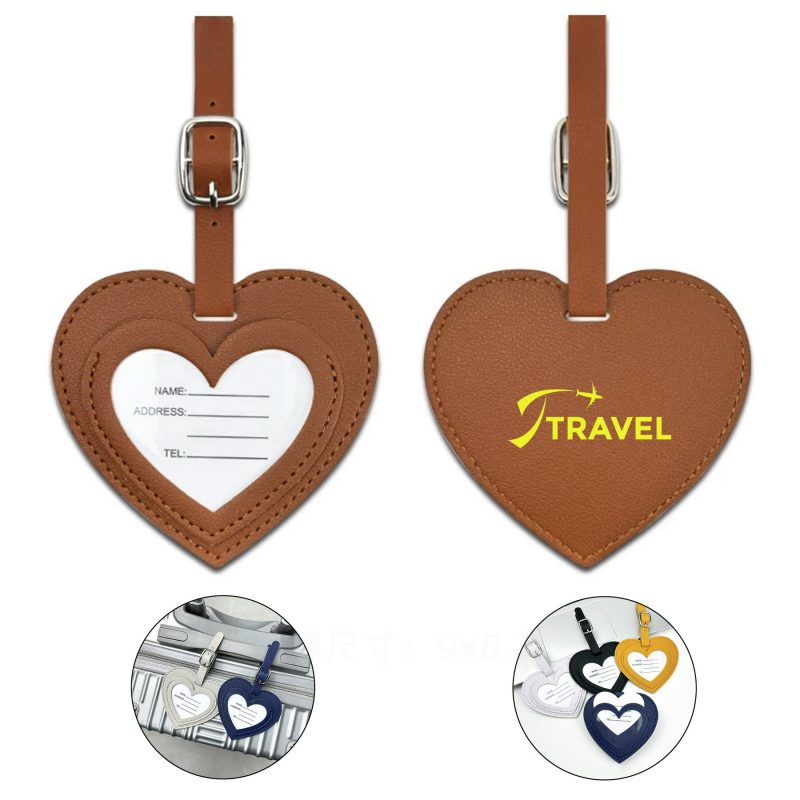 Stylish PU Heart Shape Suitcase Mark Name Tag