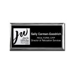 The Athena Executive full color metal name badge 1 1/2" X 3" - 1