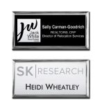 The Athena Executive full color metal name badge 1 1/2" X 3"